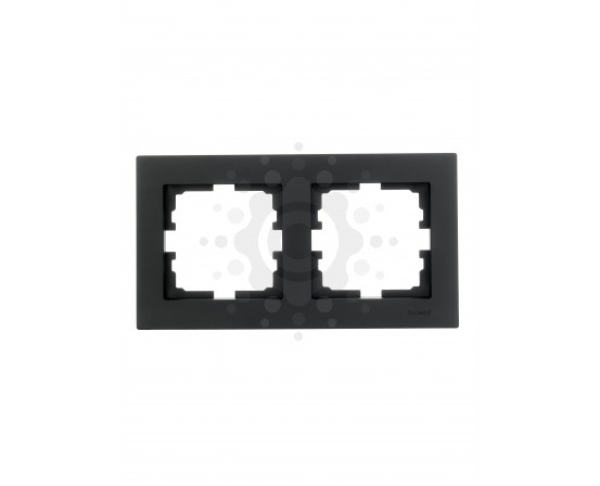 Рамка двойная горизонтальная черная Lezard серия Vesna 742-4200-147